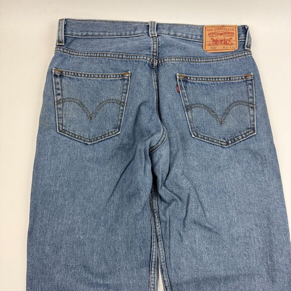 VTG Levis 505 Regular Fit Straight Leg Denim Blue Jeans Tag 36x32 (36x32) Cotton - Picture 6 of 8